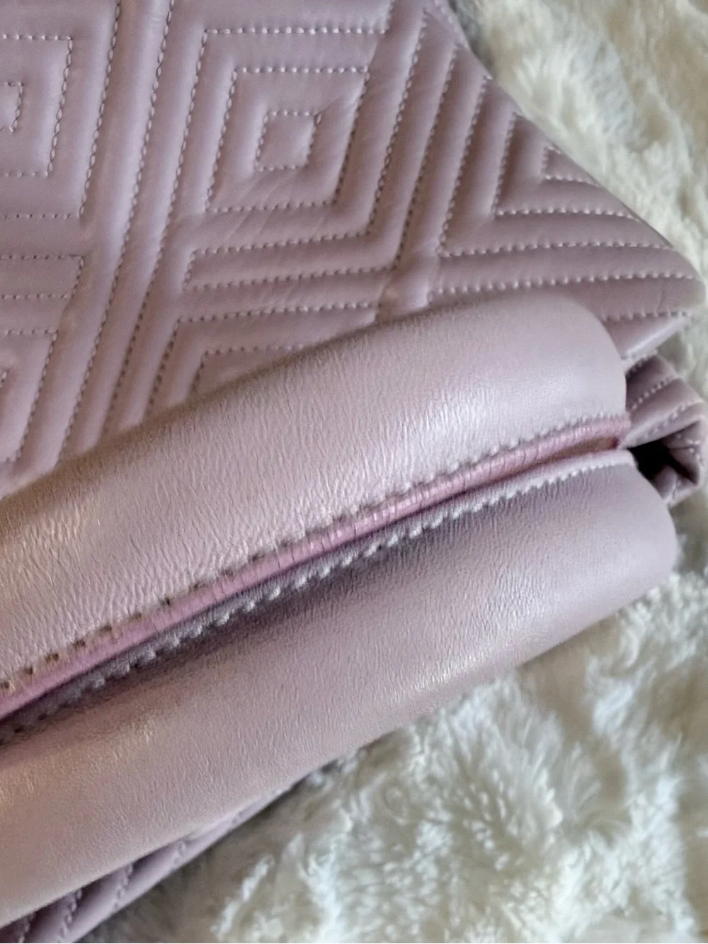 Bally Quilted Lavender Manuela Tote with Tassel
